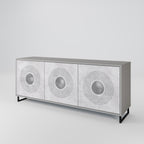 SOLID CIRCLES 3-Door Sideboard in Grey Finish