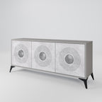 SOLID CIRCLES 3-Door Sideboard in Grey Finish