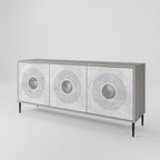 SOLID CIRCLES 3-Door Sideboard in Grey Finish