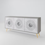 SOLID CIRCLES 3-Door Sideboard in Grey Finish