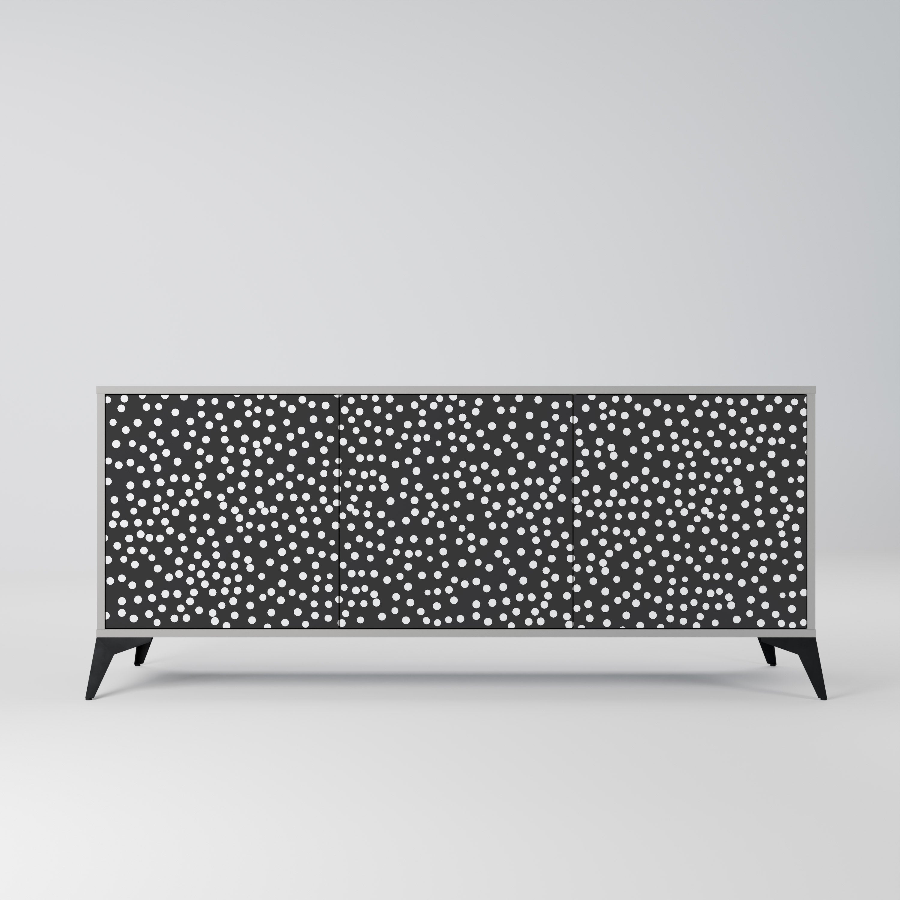 BLINDING LIGHTS 3-Door Sideboard in Grey Finish