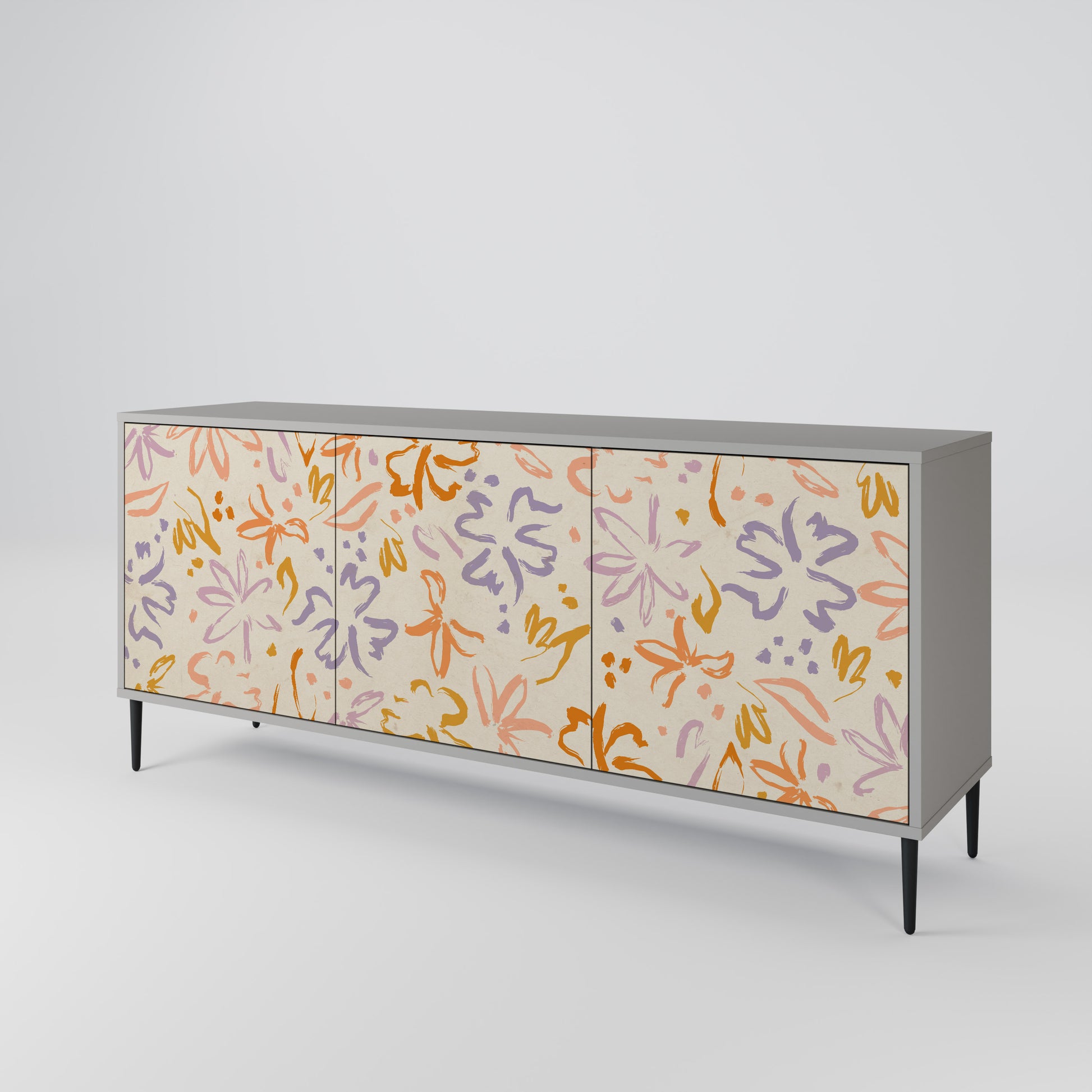 Aparador SPRING WHIMSY de 3 puertas en acabado gris