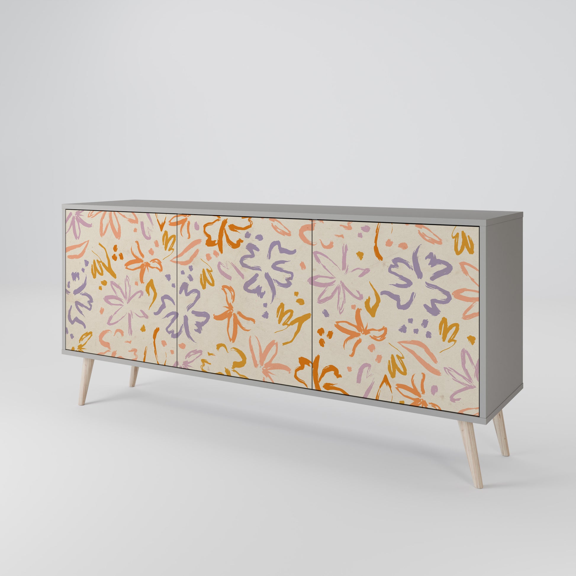 Aparador SPRING WHIMSY de 3 puertas en acabado gris