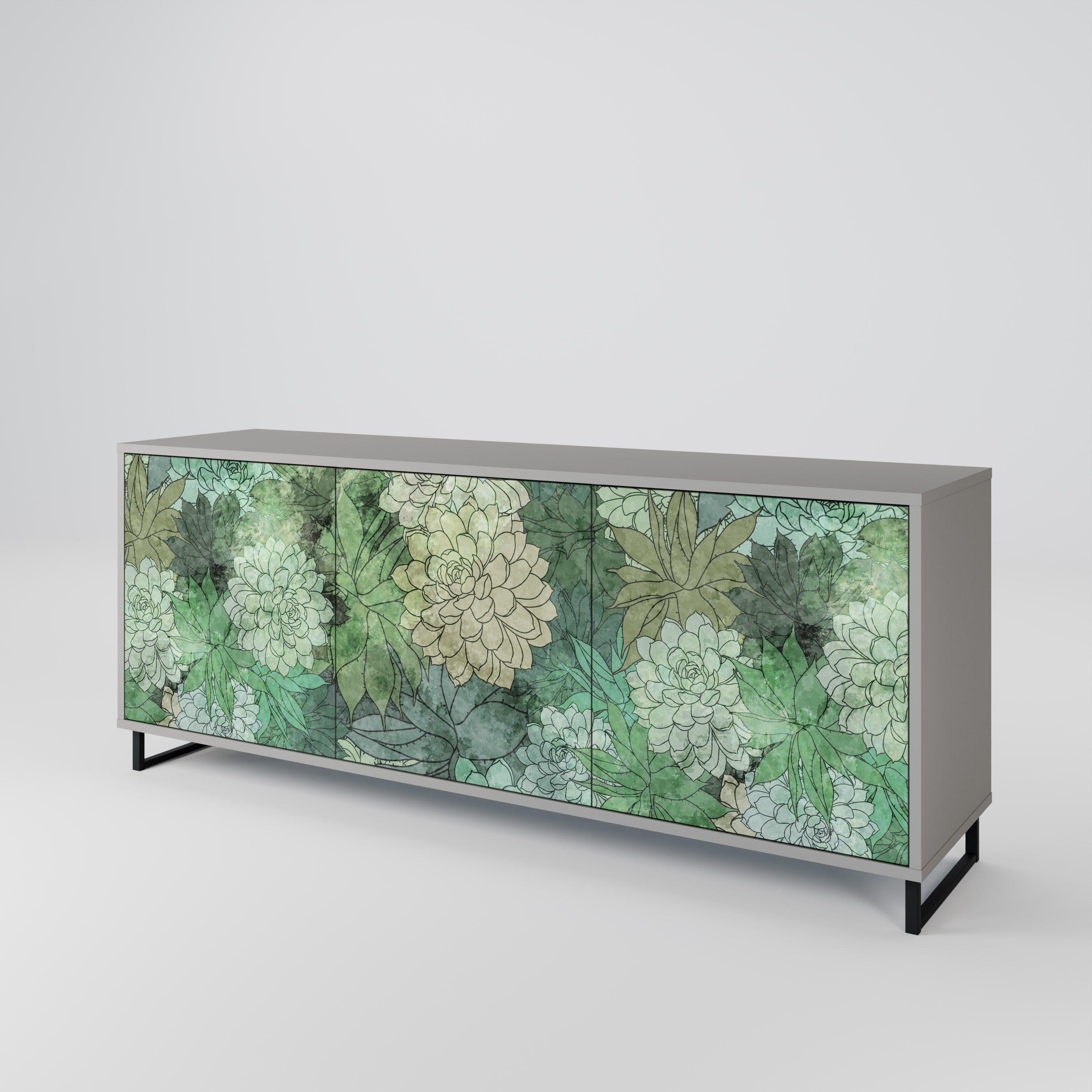 SUCCULENT CLUSTER 3-Door Sideboard
