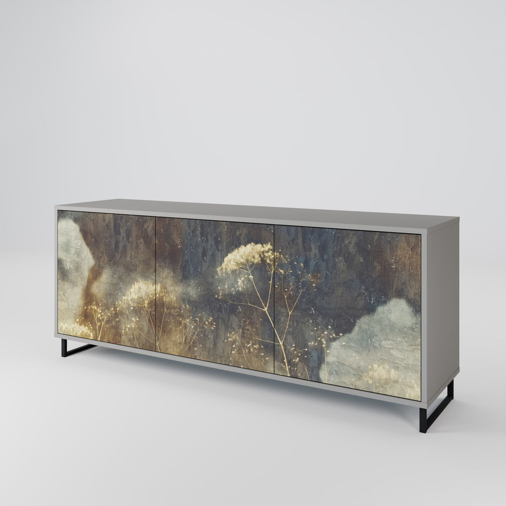 GENTLE POWER 3-Door Sideboard in Grey Finish
