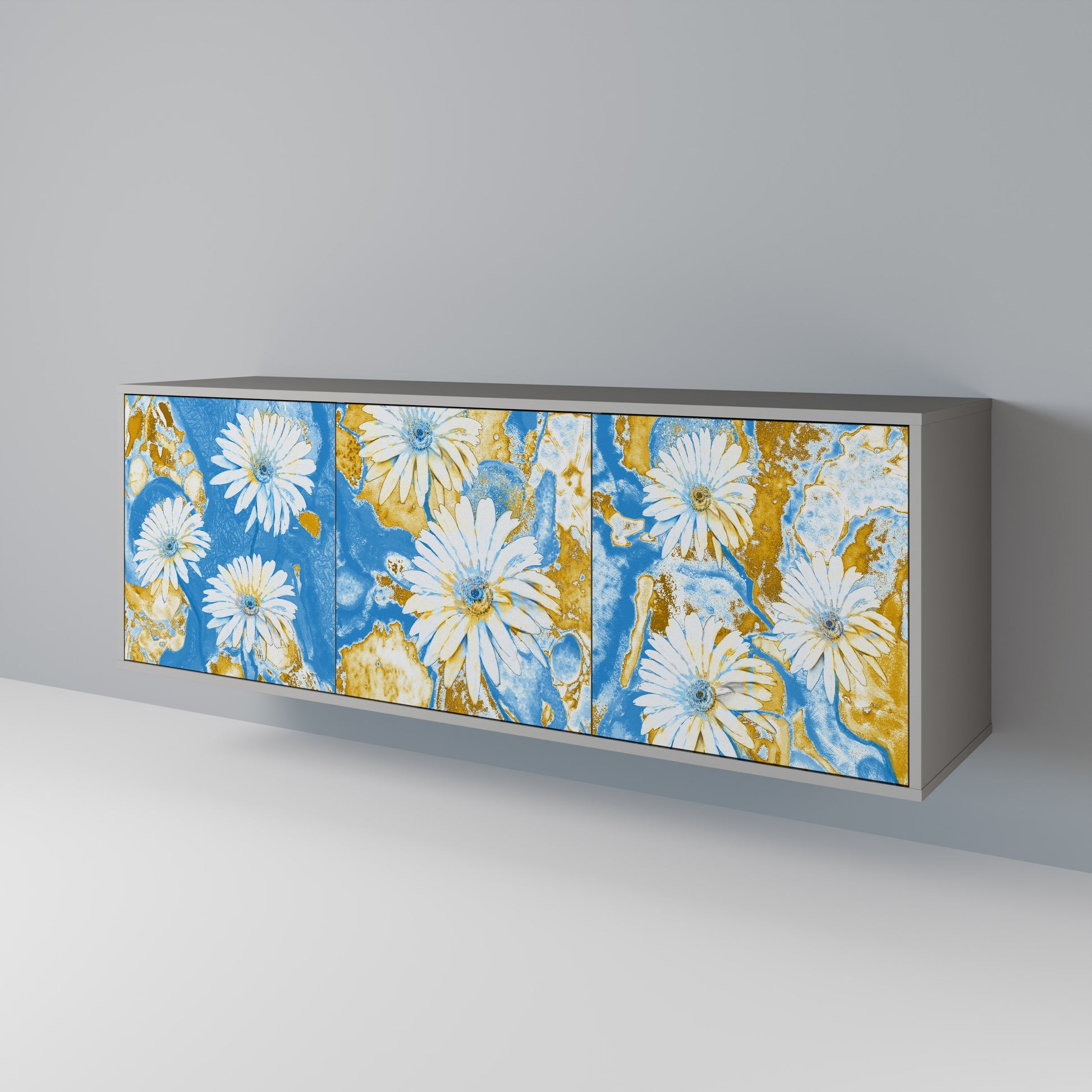 Aparador DAISY LUXE de 3 puertas en acabado gris