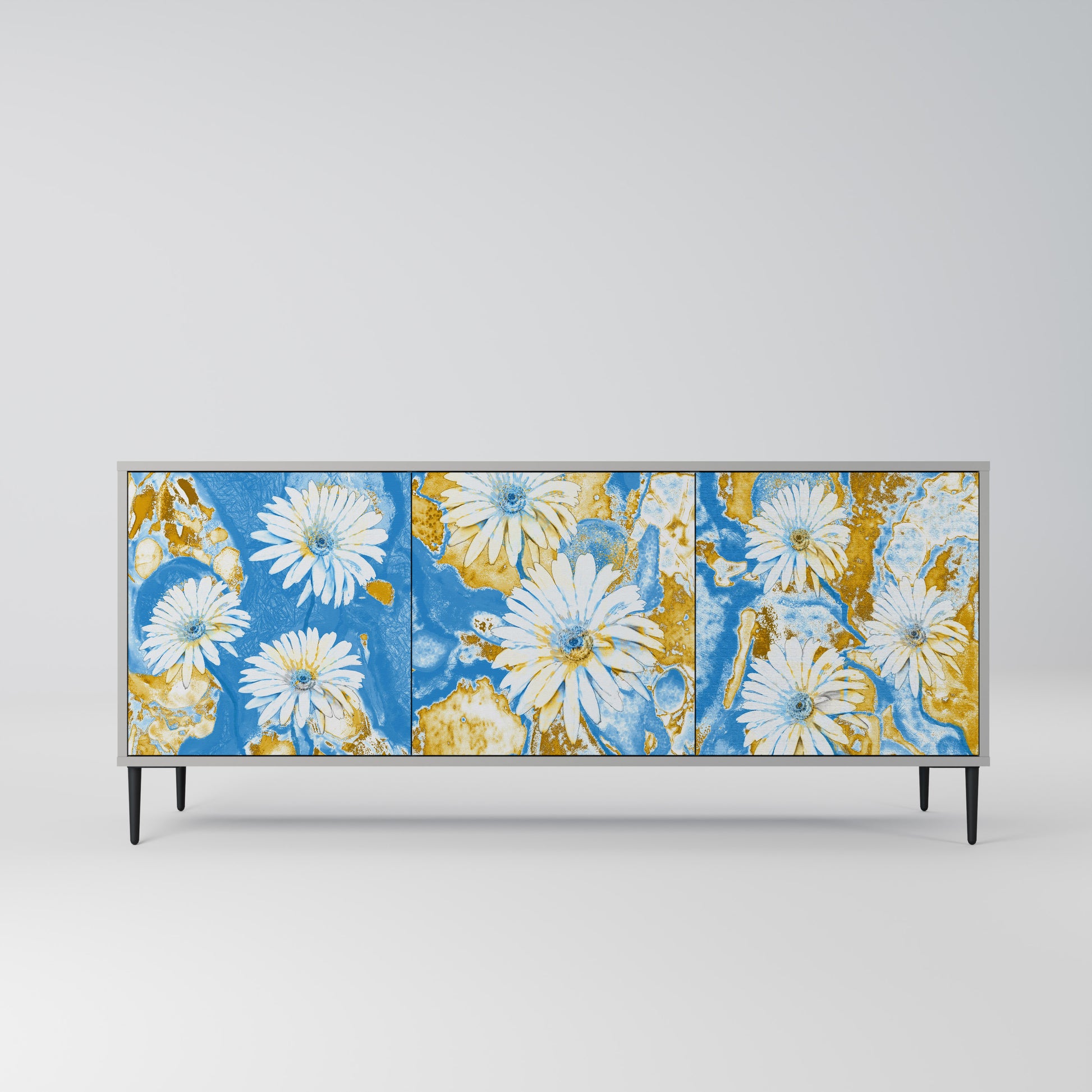 Aparador DAISY LUXE de 3 puertas en acabado gris