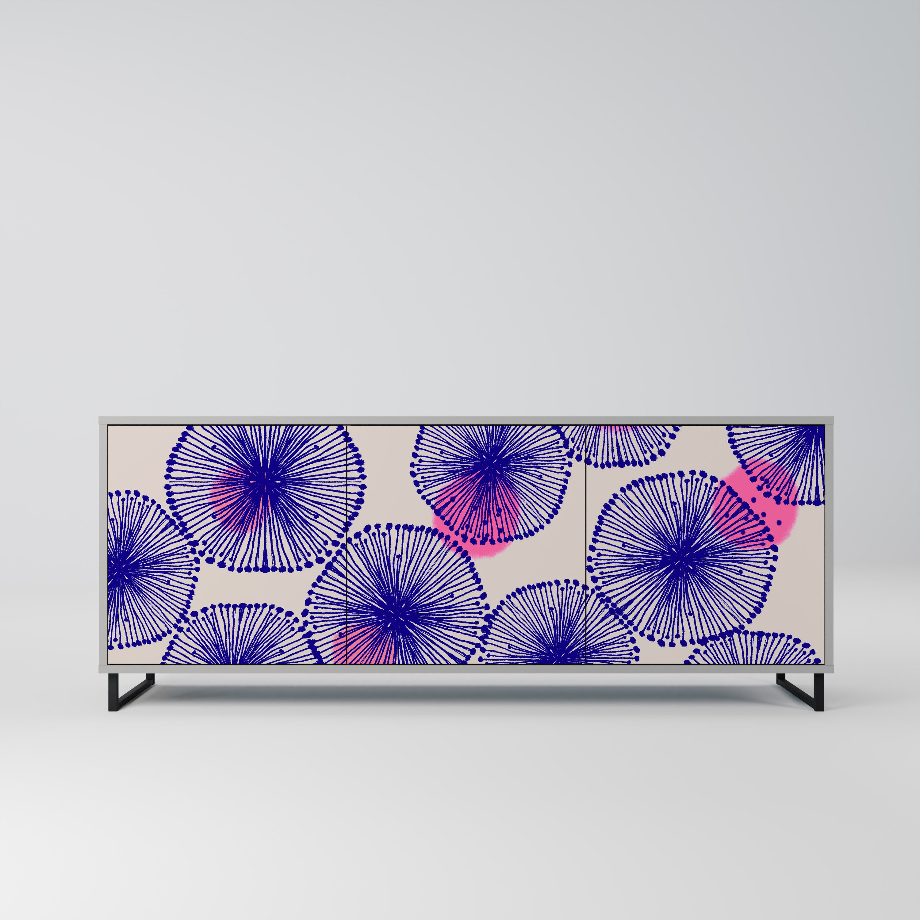 MAGIC NATURE 3-Door Sideboard in Grey Finish