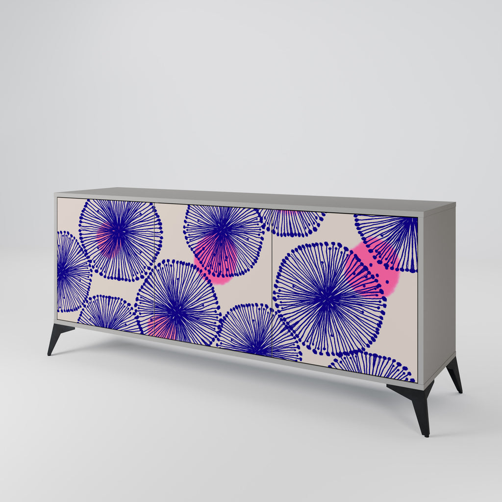 MAGIC NATURE 3-Door Sideboard in Grey Finish