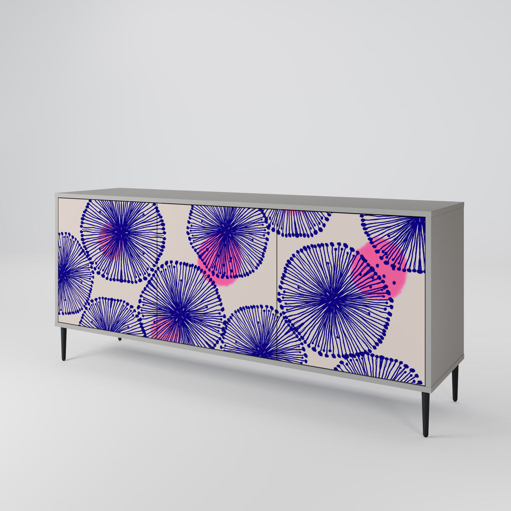 MAGIC NATURE 3-Door Sideboard in Grey Finish