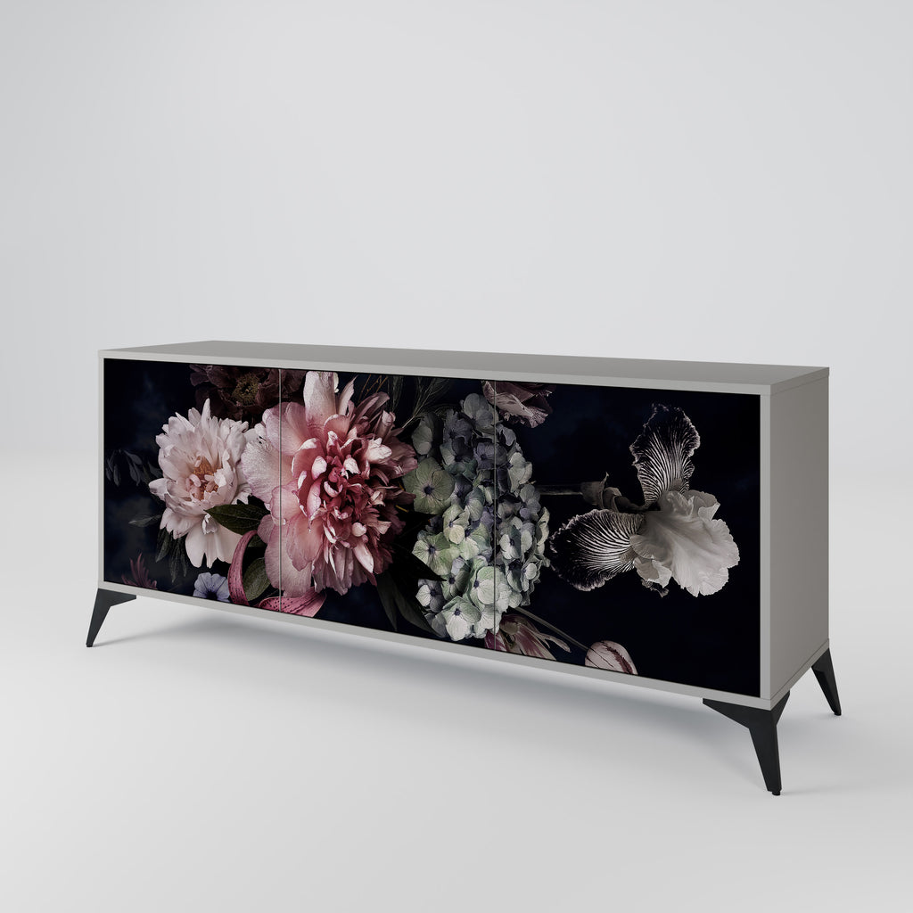 PURE BLOSSOM 3-Door Sideboard in Grey Finish