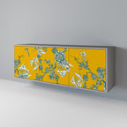 Aparador YELLOW CHINOISERIE de 3 puertas en acabado gris