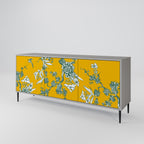Aparador YELLOW CHINOISERIE de 3 puertas en acabado gris