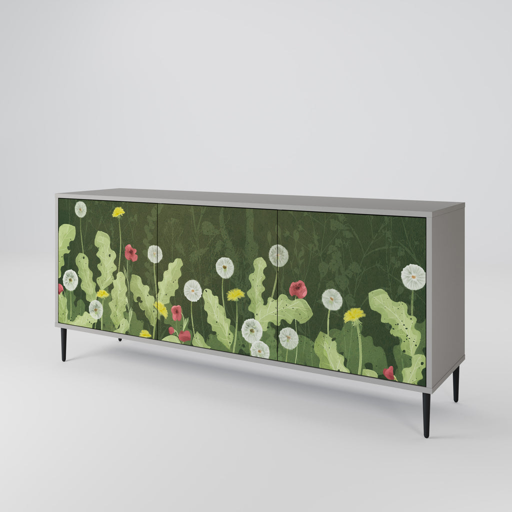 Aparador DANDELION AMUSE de 3 puertas en acabado gris