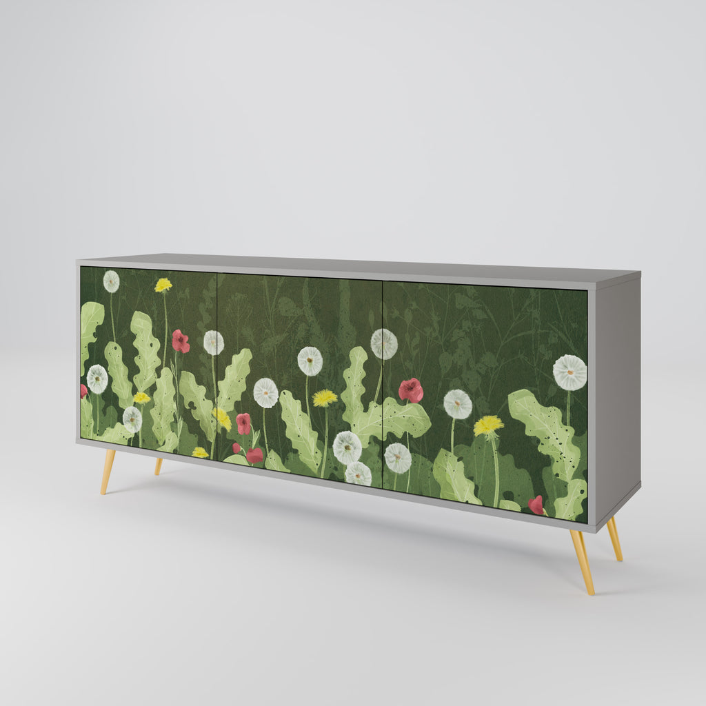 Aparador DANDELION AMUSE de 3 puertas en acabado gris