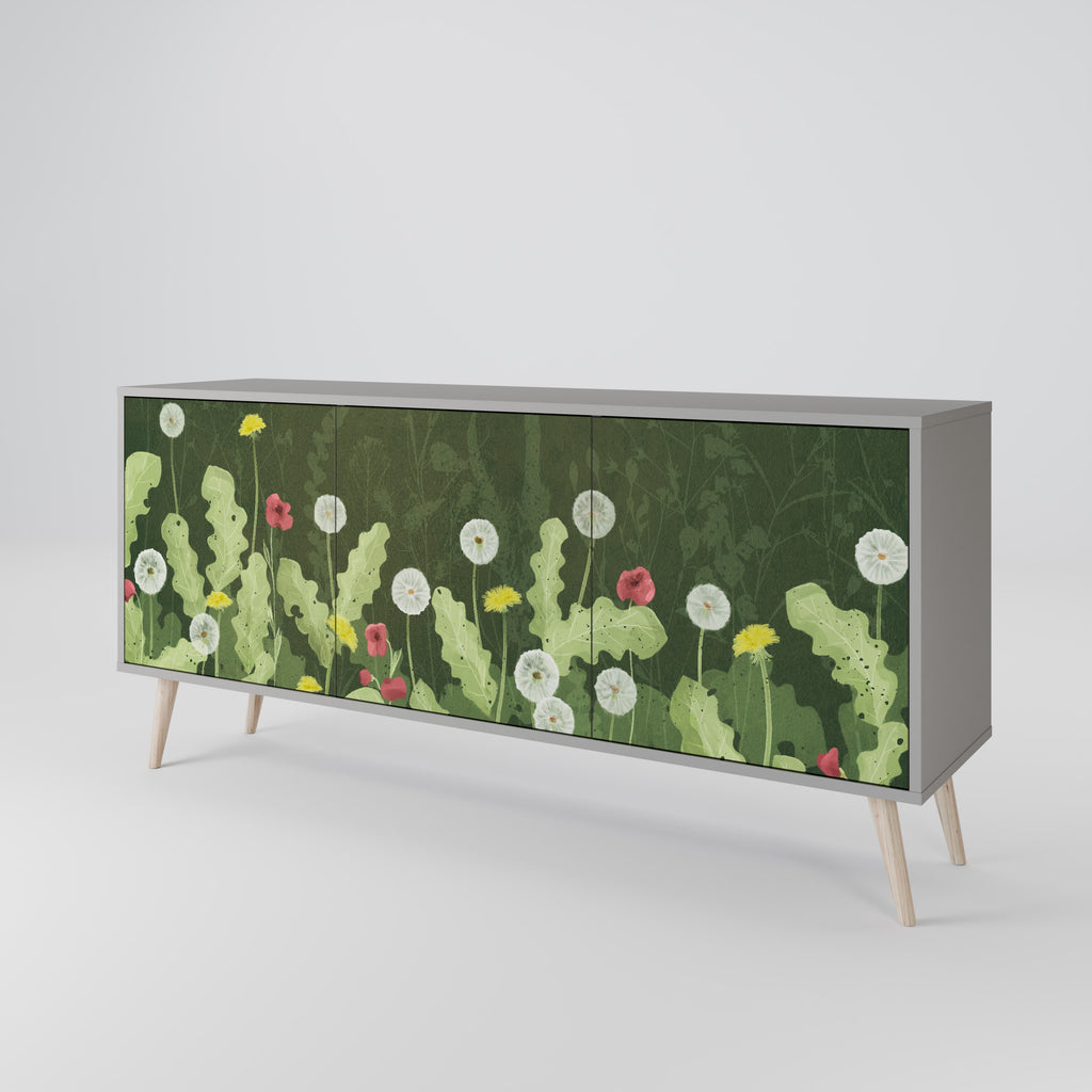 Aparador DANDELION AMUSE de 3 puertas en acabado gris