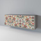 ORGANIC FOLKLORE Aparador de 3 Puertas en Acabado Gris