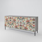 ORGANIC FOLKLORE Aparador de 3 Puertas en Acabado Gris