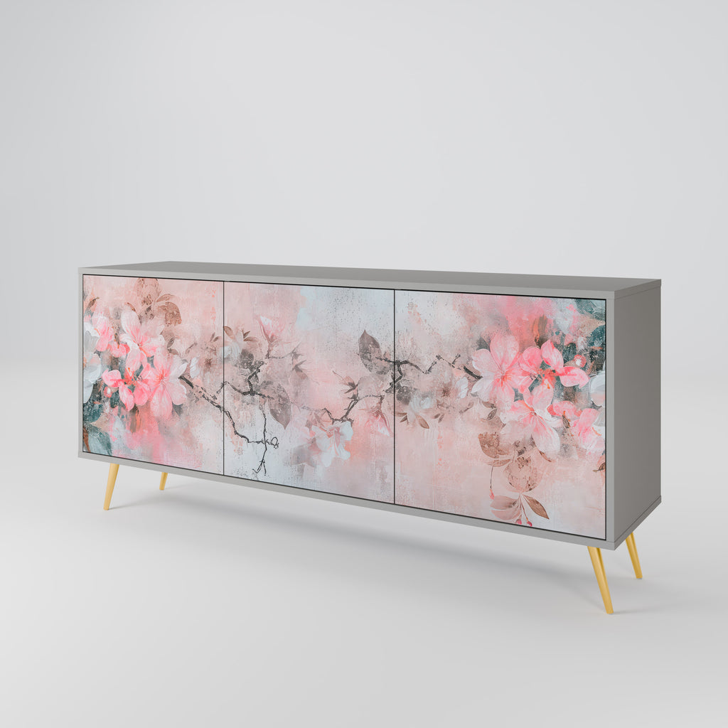 Aparador de 3 puertas CHERRY BLOSSOM en acabado gris