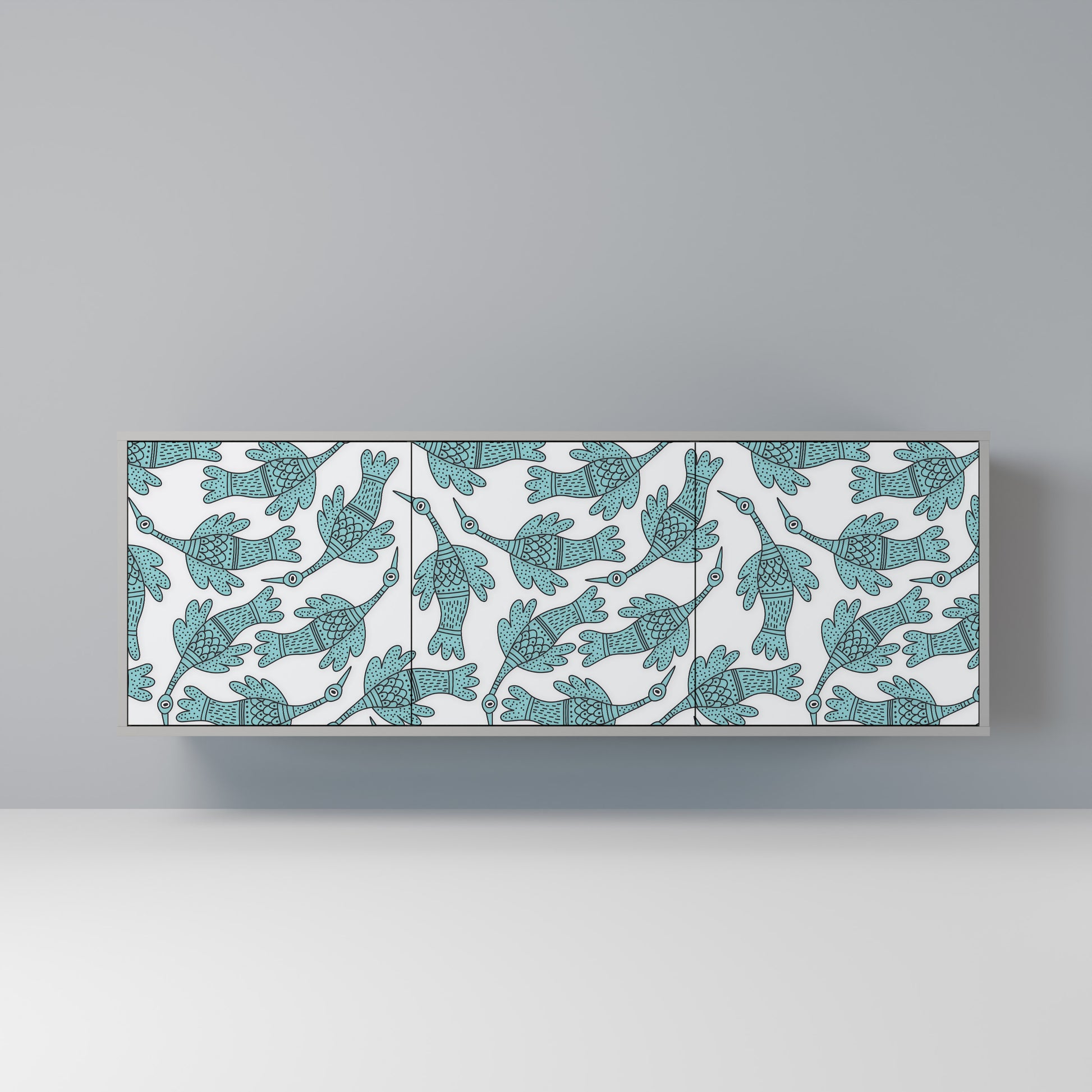 WATERSPOUT SONGIBIRD 3-Door Sideboard in Grey Finish