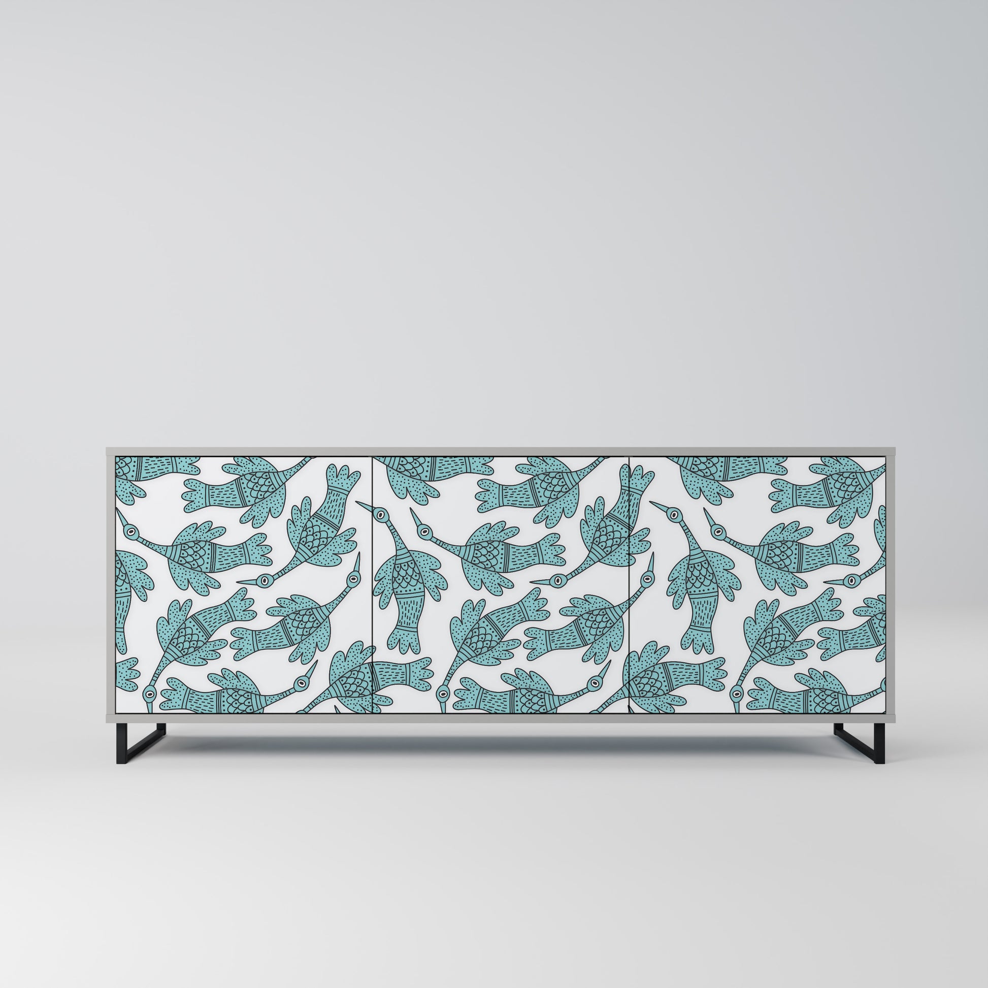 WATERSPOUT SONGIBIRD 3-Door Sideboard in Grey Finish