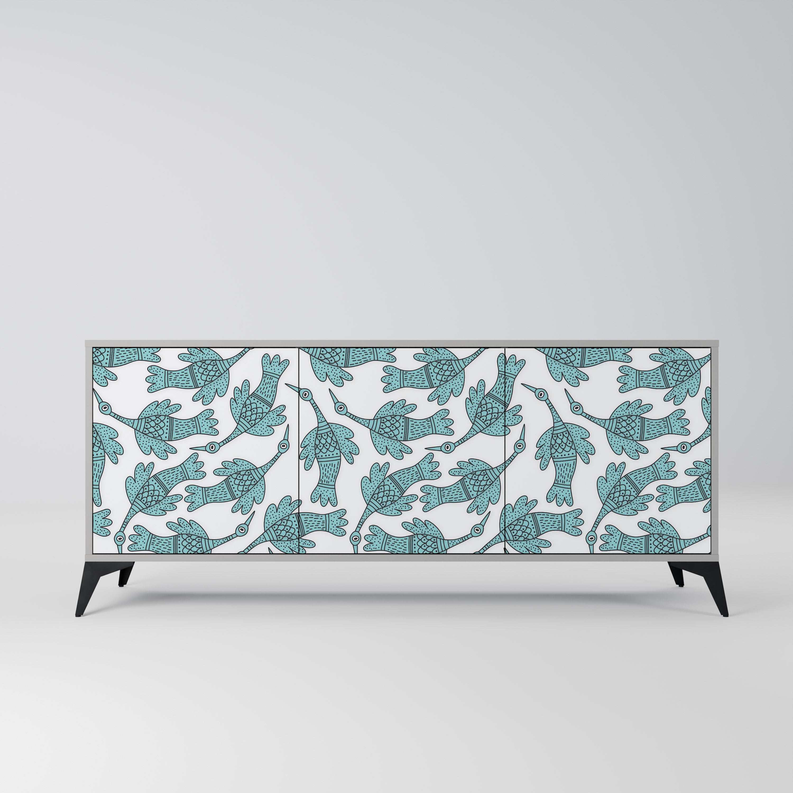 WATERSPOUT SONGIBIRD 3-Door Sideboard in Grey Finish