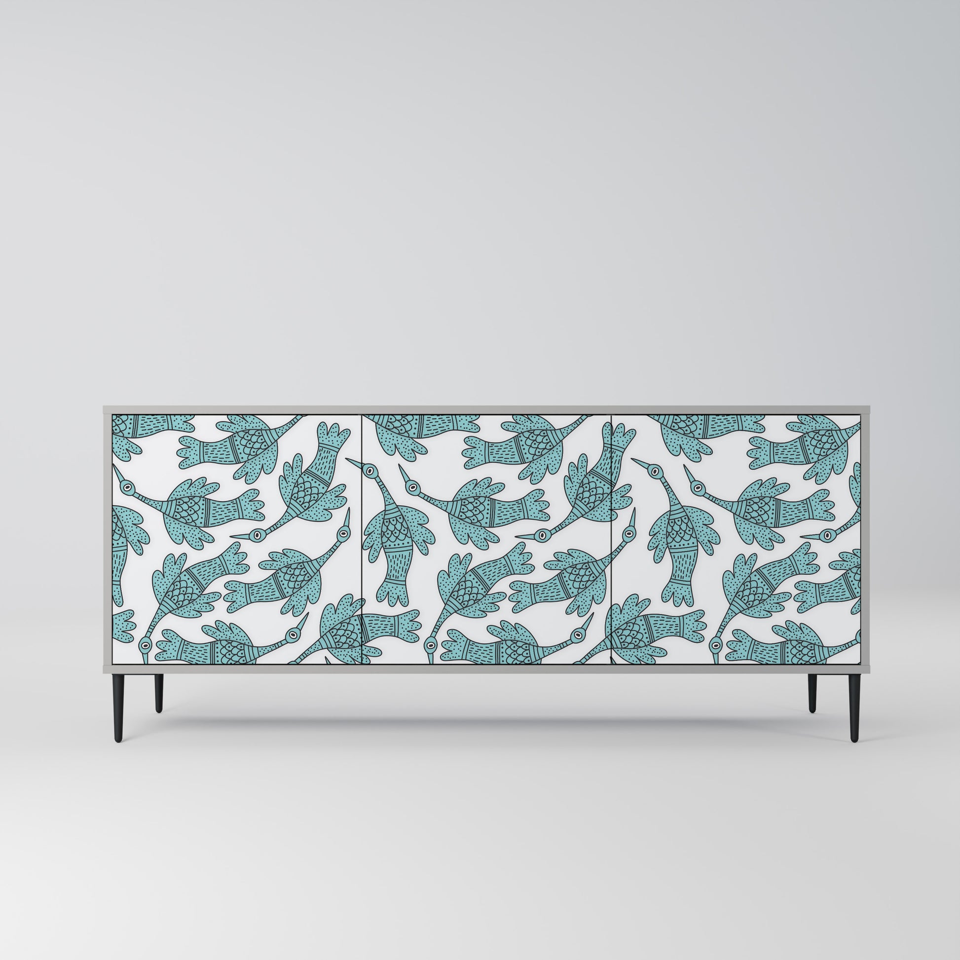 WATERSPOUT SONGIBIRD 3-Door Sideboard in Grey Finish