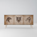 STEAMPUNK CLAN 3-Door Sideboard in Grey Finish