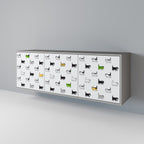 CATS COMPILATION Aparador de 3 Puertas en Acabado Gris