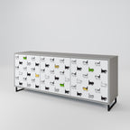 CATS COMPILATION Aparador de 3 Puertas en Acabado Gris