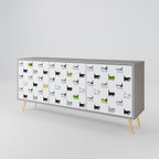 CATS COMPILATION Aparador de 3 Puertas en Acabado Gris