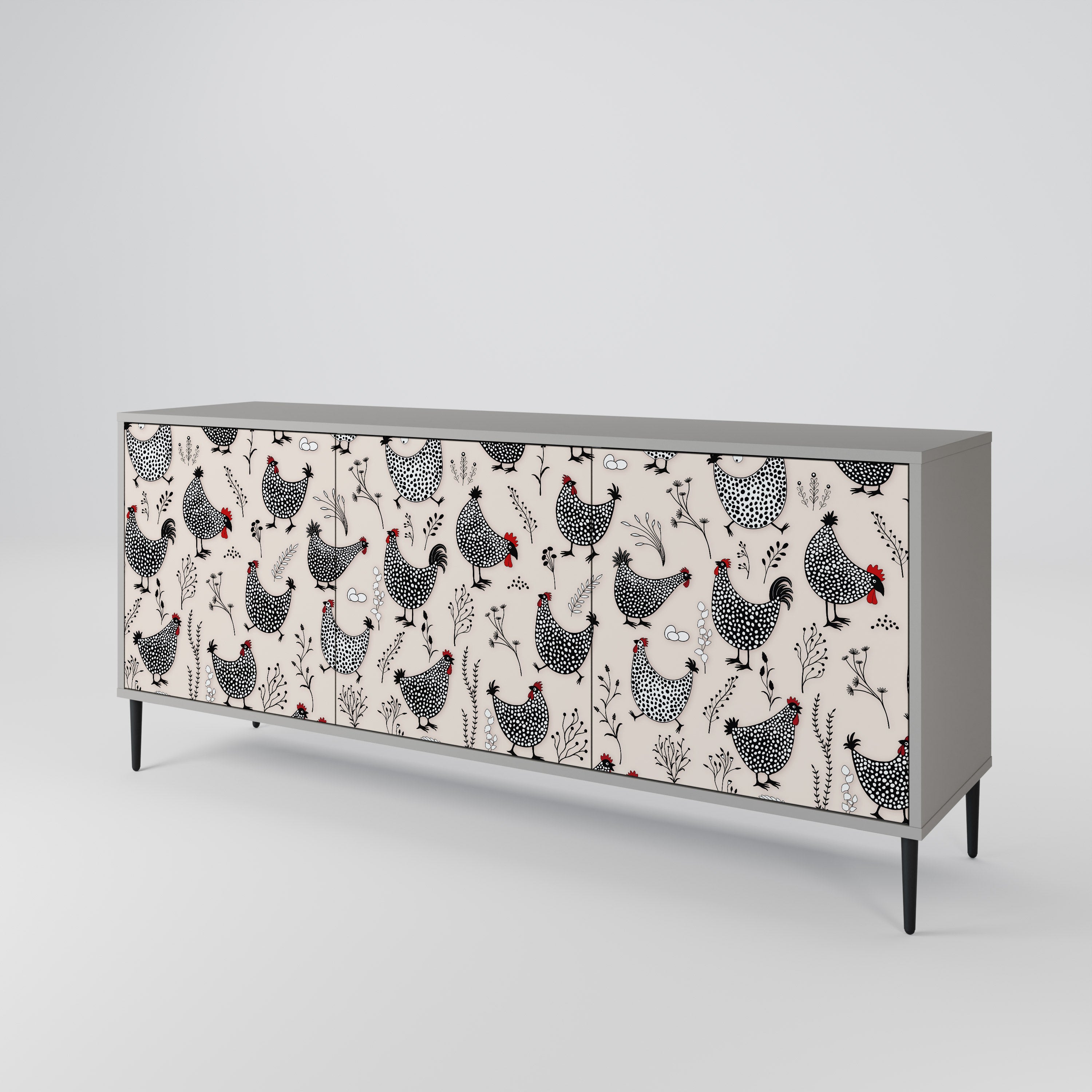 HAPPY HENS 3-Door Sideboard