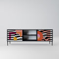 CHROMATIC ABSTRACT 2-Door TV Stand in Black Finish