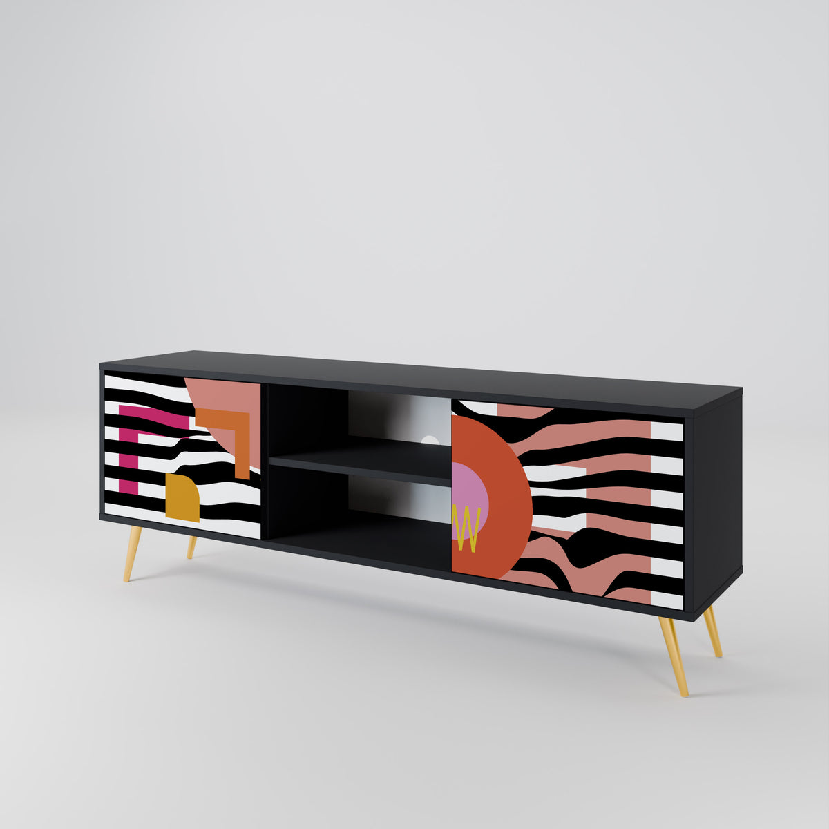CHROMATIC ABSTRACT 2-Door TV Cabinet