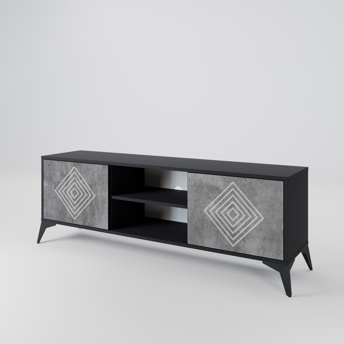 POLYGONAL ARTISTRY Mueble de TV de 2 Puertas