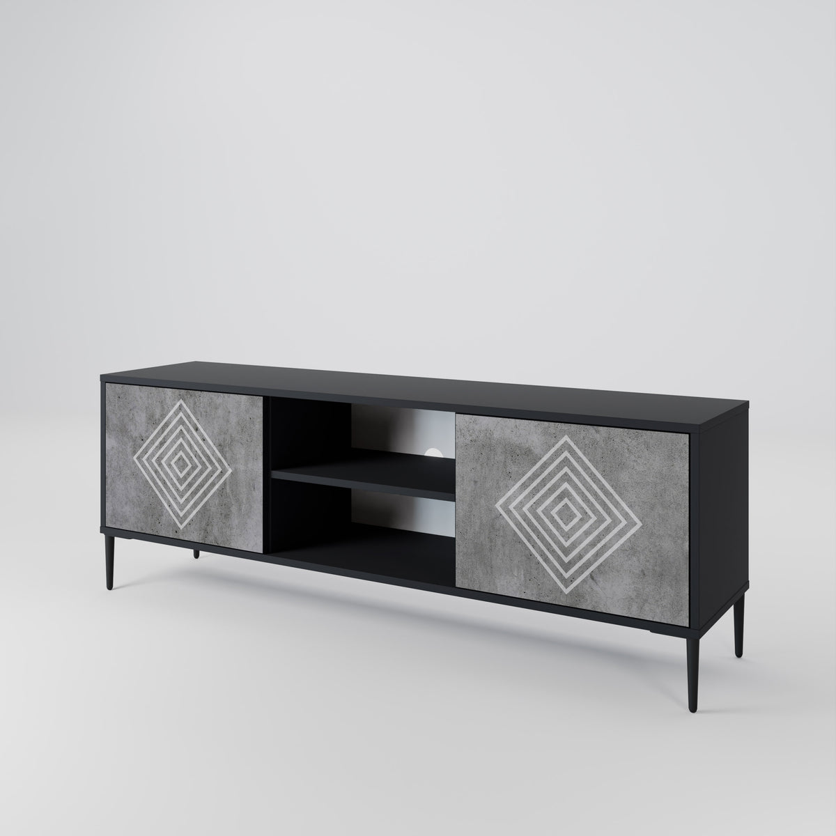 POLYGONAL ARTISTRY Mueble de TV de 2 Puertas