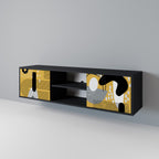 SHAPESHIFT SYMPHONY Mueble de TV de 2 Puertas en Acabado Negro