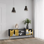 SHAPESHIFT SYMPHONY Mueble de TV de 2 Puertas en Acabado Negro