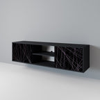 SHIMMER SPIDERGRAM 2-Door TV Stand in Black Finish