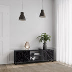 SHIMMER SPIDERGRAM 2-Door TV Stand in Black Finish