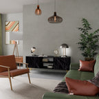 SHIMMER SPIDERGRAM 2-Door TV Stand in Black Finish