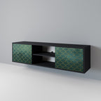 TESSELATED GREENERY Mueble de TV de 2 Puertas en Acabado Negro