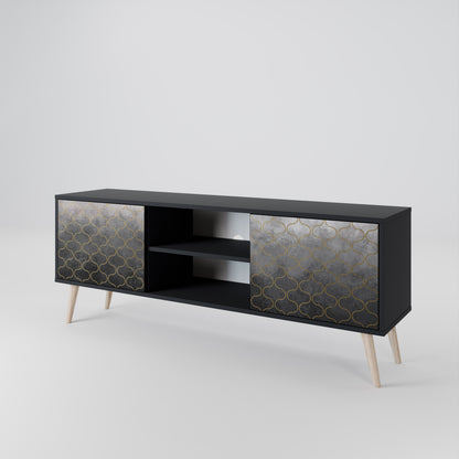 TESSELATED GRAYISH Mueble de TV de 2 Puertas