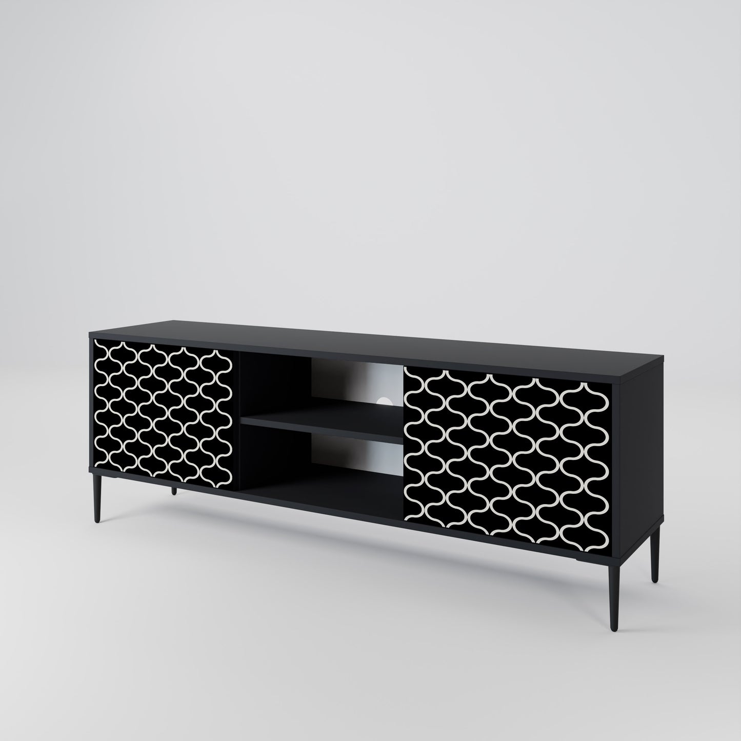 TESSELATED BLACKNESS Mueble de TV de 2 Puertas