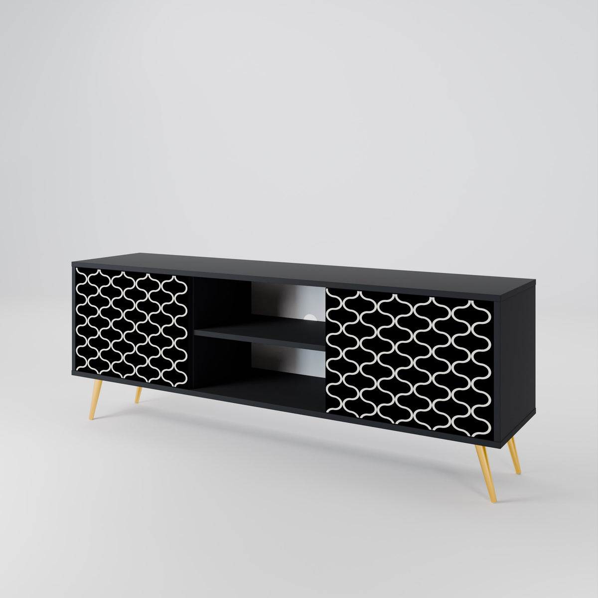 TESSELATED BLACKNESS Mueble de TV de 2 Puertas