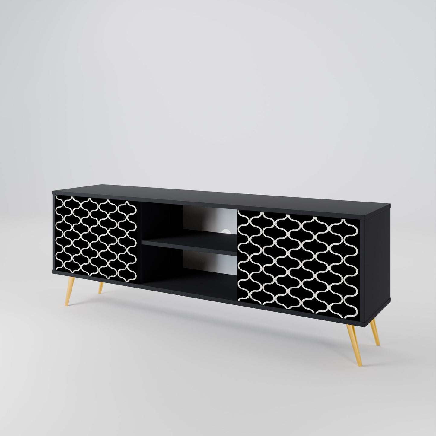 TESSELATED BLACKNESS Mueble de TV de 2 Puertas