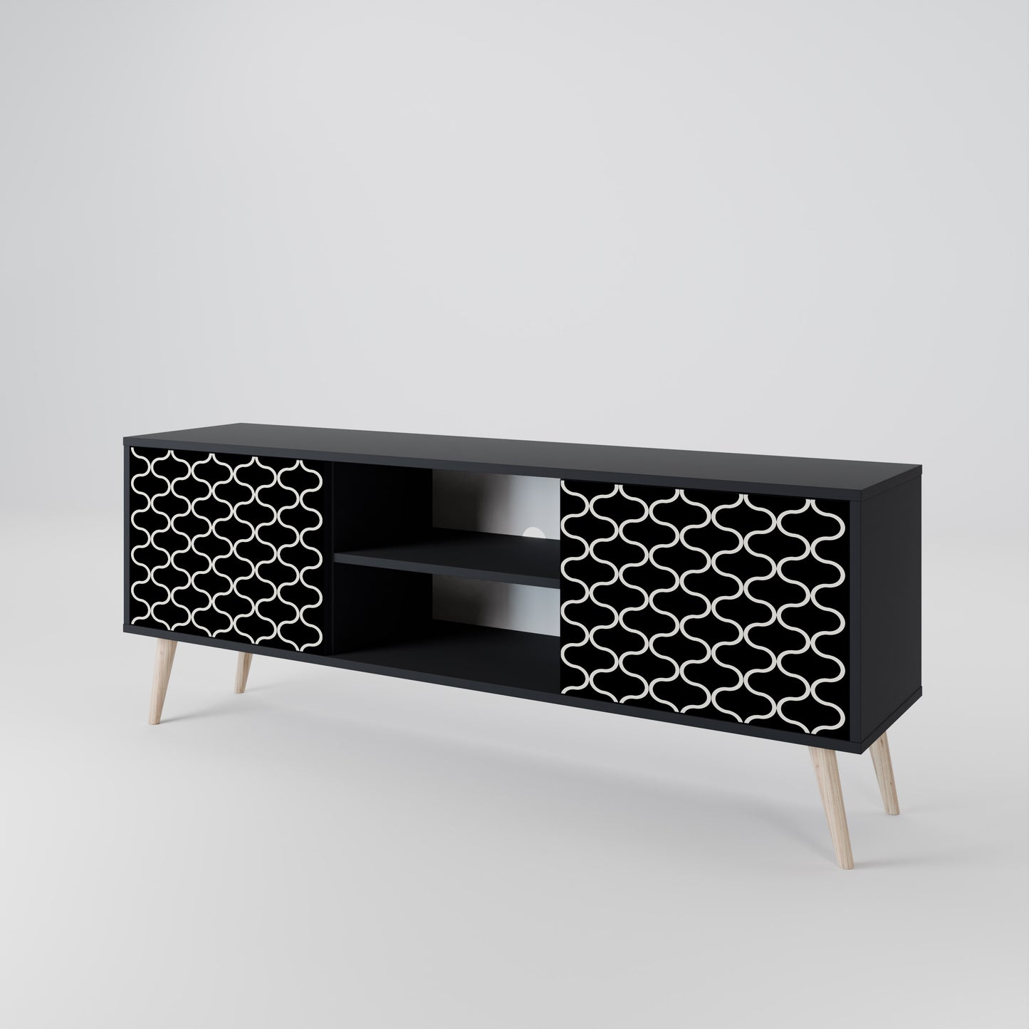 TESSELATED BLACKNESS Mueble de TV de 2 Puertas
