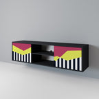 PIANO FANTASY 2-Door TV Stand in Black Finish