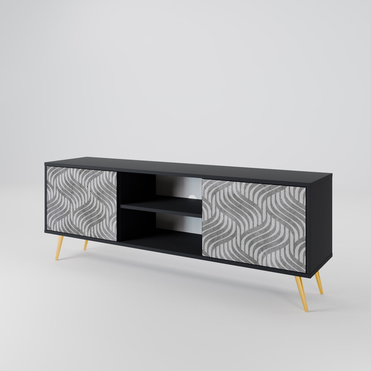 CONCRETE MOVEMENT Mueble de TV de 2 Puertas