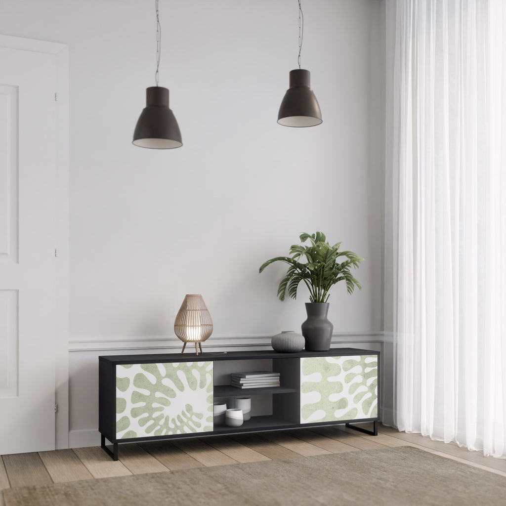 Mueble de TV de 2 puertas HELIX DANCE con acabado negro